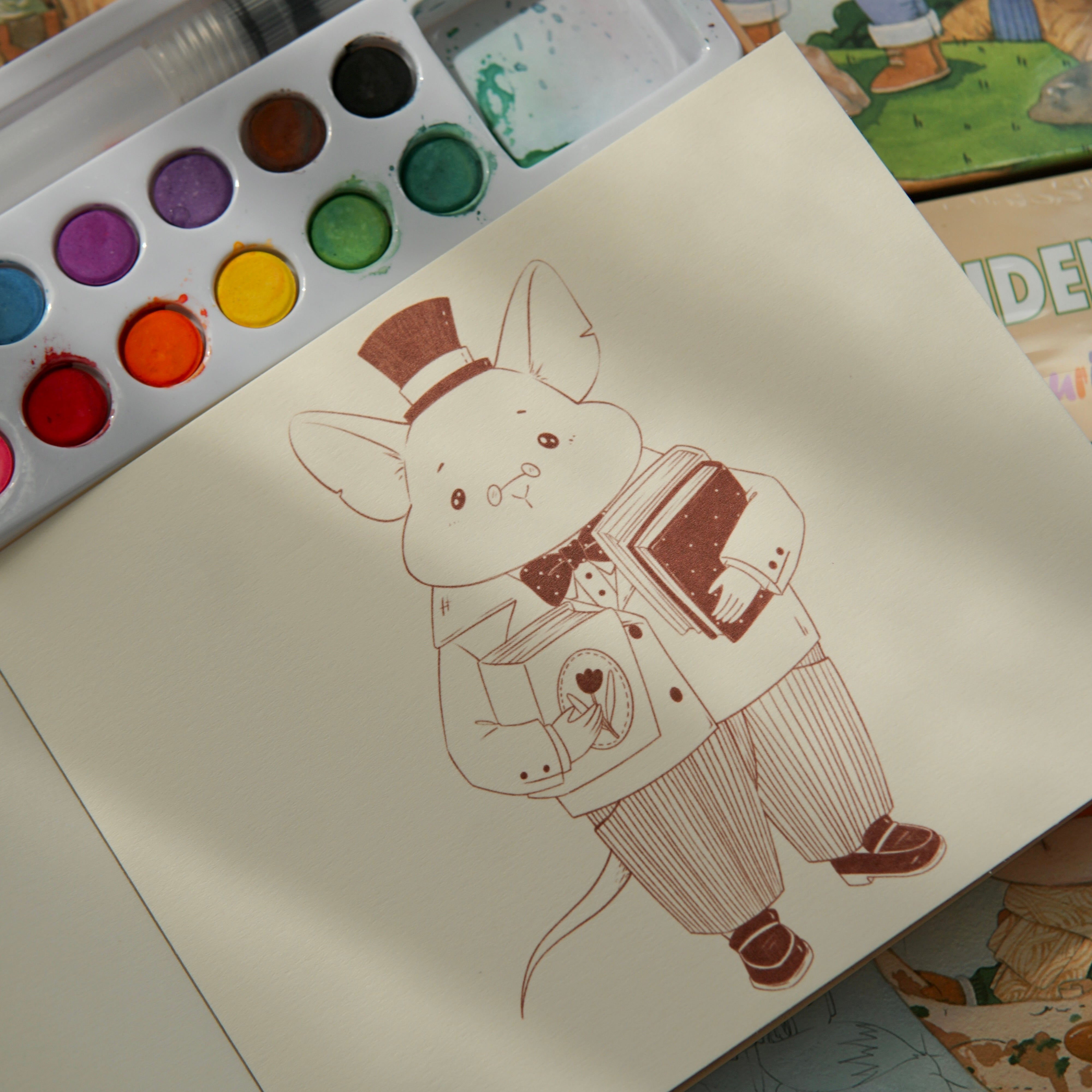 Forest Residents Watercolour Colouring Book Set